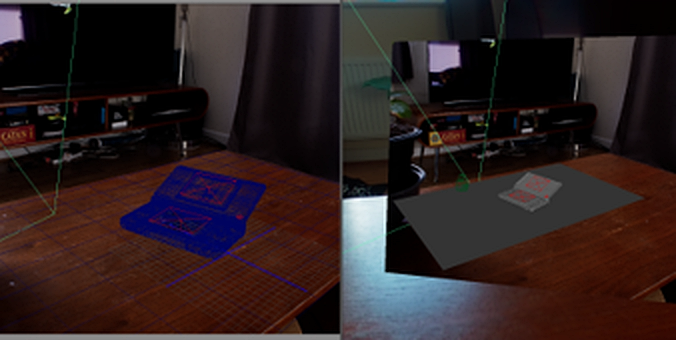 Model placed in the coffee table scene
